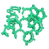 CHICAMPERA 12pcs Green #24 Plastic Glass Interface Clamps Matte Finish Connector Clips for Glassware Fixing and Cable Retaining in Lab and Industrial Use
