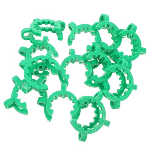 CHICAMPERA 12pcs Green #24 Plastic Glass Interface Clamps Matte Finish Connector Clips for Glassware Fixing and Cable Retaining in Lab and Industrial Use
