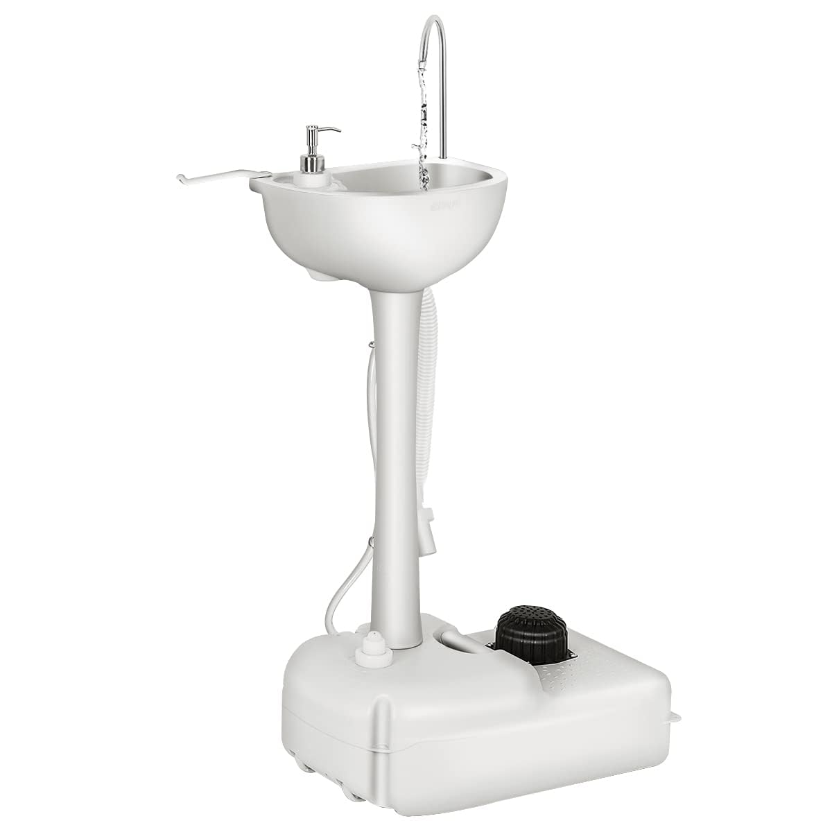 FANTASK Lavandino da campeggio con pompa a pedale da 17 l, serbatoio dell'acqua e portasciugamani, lavabi portatile, per eventi in giardino e all'aperto