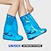 Disposable Waterproof Shoe Covers for Rain, 10 Pairs of Clear Durable Non-Slip Plastic Rain Boot Covers for Men & Women for Use in Water Parks, Commuting and Travel (blue, adults)