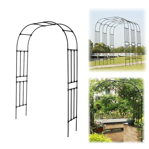 Arco per Rose Rampicanti da Giardino Metallo Arco Padiglioni Larghezza 120-320cm Altezza 240cm Interni Esterni Grande Arco da Giardino(Black,320x240cm/10.5x7.9ft)