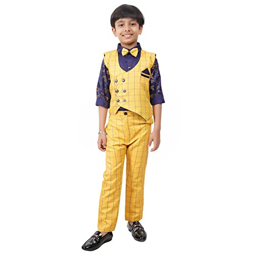 Image of Stylish 3-Piece Waistcoat, Shirt, Trouser and Bow-Tie Suit Set VC003
