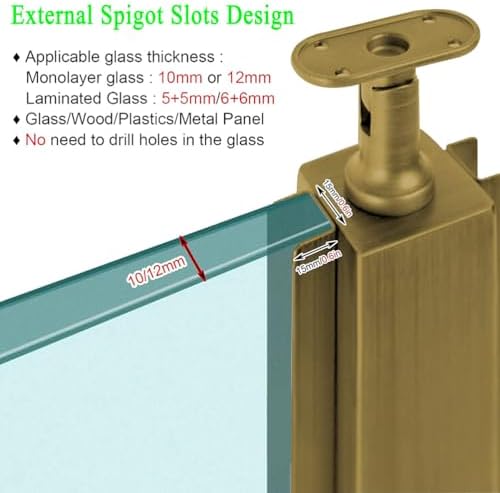 304 Stainless Steel Glass Balustrade Post with Slots & Base - 35.8 in Railing Post for Balcony, Deck, Stairway, Patio Steps - Durable Mid Post for Modern Safety & Style