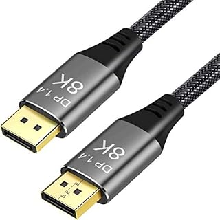 CableDeconn 3M 10FT DisplayPort 1.4 8K@60Hz 4K@144Hz High Speed 32.4Gbps HDCP 3D Slim and Flexible DP to DP Cable