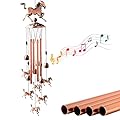 Pure Hand-Made Copper Horse Wind Chimes,mom Windchimes Birthday Gift Decorations Mother Memorial Luck Wind Chime Solawindchime for Home Garden Indoor Outdoor Patio Yard Decor