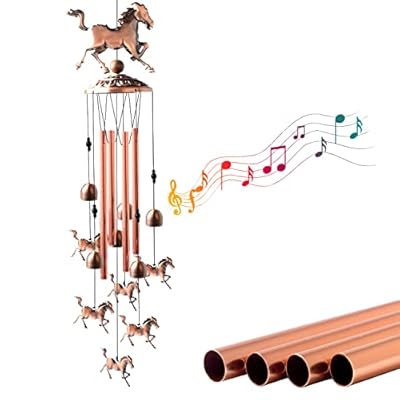 Pure Hand-Made Copper Horse Wind Chimes,mom Windchimes Birthday Gift Decorations Mother Memorial Luck Wind Chime Solawindchime for Home Garden Indoor Outdoor Patio Yard Decor