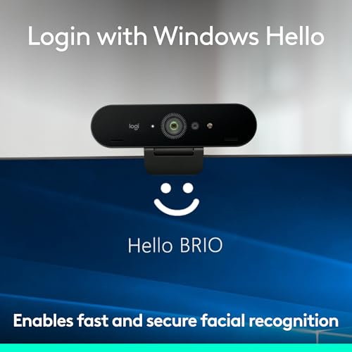 Image of Logitech Brio 4K Webcam, Ultra 4K HD Video Calling, Noise-Canceling mic, HD Auto Light Correction, Wide Field of View, Works with Microsoft Teams, Zoom, Google Voice, PC /Mac /Laptop /Tablet, Black
