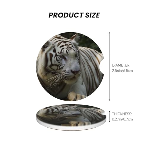 Set de 2 Posavasos para Carro Cerámicos Blancos miniatura 3