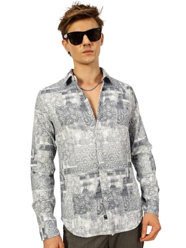 Image of Thomas Scott Mens Slim Fit Full Sleeves Printed Casual Shirt