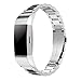 Simpeak Correa Compatible con Fitbit Charge 2 (5.5-8.1 Pulgadas), Correa de Acero Inoxidable Reemplazo Wristband Pulseras de Repuesto Bandas Compatible con Fitbit Charge 2 Fitness,Negro Plateado