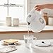 OVENTE Electric Kettle, 1.7L Fast Boiling Water Heater for Coffee or Tea, BPA Free with Water Level Gauge, Auto Shut-Off, Boil-Dry Protection, Indicator Light and Removable Filter, White KP72W