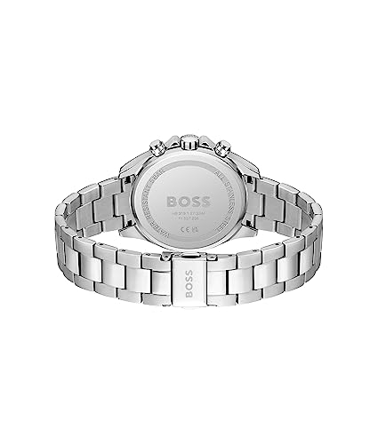 Image of BOSS Hugo Stainless Steel Novia Analog Black Dial Women Watch-1502614, Silver Band