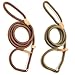 Price comparison product image 1.5M Reflective Training Dog Lead Slip Rope Durable Adjustable Nylon Training Lead Leash Anti-choking Adjustable Pet Slip Lead for Small Medium Large Dogs and Cats (Coffee and khaki)