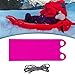 kowaku Snow Sled Mat Flying Carpet High Speed Outdoor,Fun for Kids and Adults with Handle Lightweight Ski Sledding Equipment Roll up, Pink