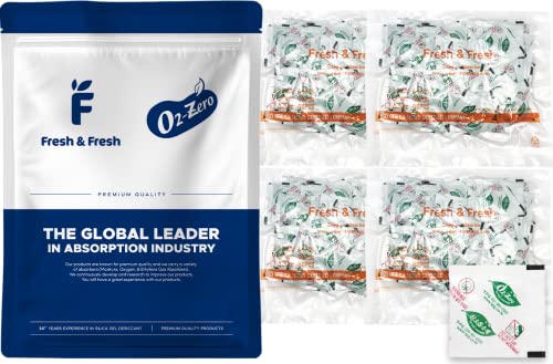 OXYGONE 300 CC [200 Packets] Premium Oxygen Absorbers for Food Storage, Oxygen Scavengers Packets(4 Bag of 50 Packets) - ISO 9001 Certified Facility Manufactured