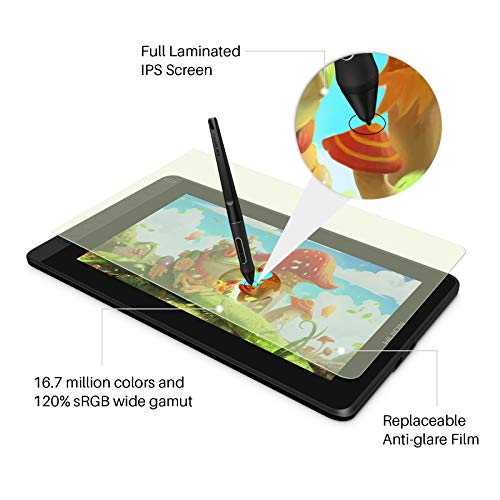 Huion Kamvas 12 Drawing Tablet With Full-Laminated Screen Usb-C Connection Tilt Support, 11.6-Inch Graphics Tablet For Digital Art, Design, Education, Work With Mac, Pc & Mobile, Black #TOP2