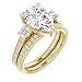 Jeweleryn 10K Solid Yellow Gold Handmade Engagement Rings 1CT-4CT Pear Cut Moissanite Diamond Solitaire Wedding/Bridal Ring Set for Women/Her Propose Ring (Main Stone : 4.00 Carat)