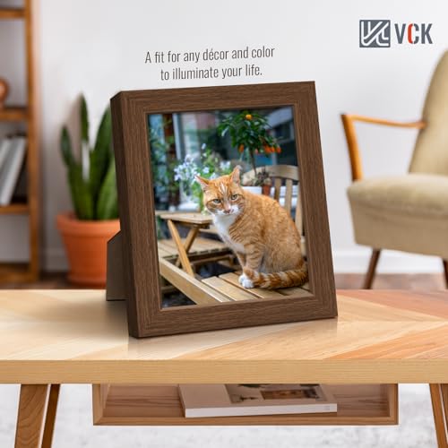 Image of VCK 8x10 Picture Frame Set of 3, Brown Wood Frames, Gallery Wall Decor Photo Frames for Wall Mounting Horizontally or Vertically