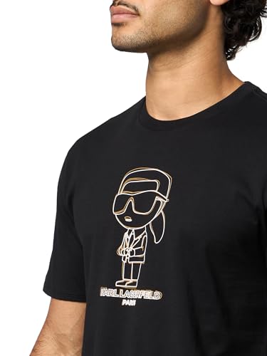 Image of Karl Lagerfeld Men's Crewneck Short Sleeve Graphic Design Relaxed Fit T-Shirt