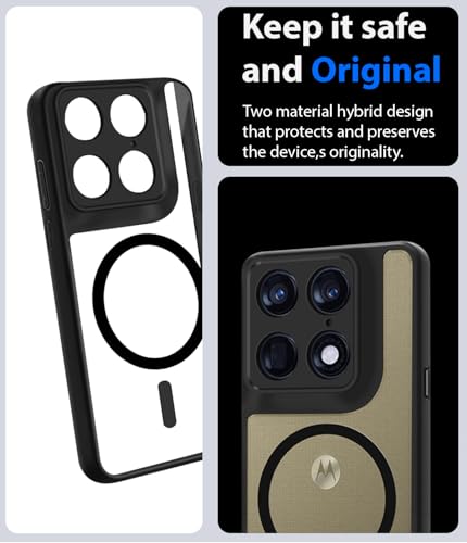 Image of KAPAVER Essential Back Cover Case Compatible with Moto Signature - Magnetic Black (PC+TPU) (Moto Signature - Magnetic Black)