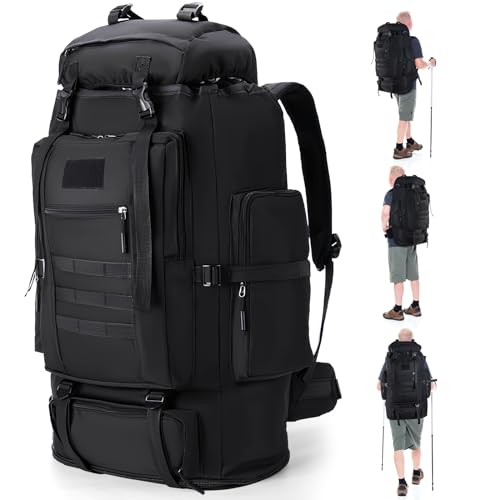 LYtech 100L Wanderrucksack Herren Damen Reiserucksack Große Trekkingrucksack Outdoor Camping Rucksäcke Wasserdicht Wanderrucksack Backpacker Rucksack Geschenke Für Wandern Bergsteigen Camping Reisen