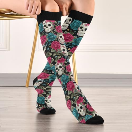 Image of Pigsaly Womens Compression Socks Yellow Stars Funny Brown Capybara Knee High Socks Athletic Tube Sock Outdoor Sport Socks