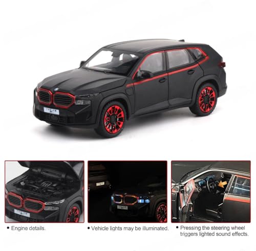 Image of 1:24 Black B-M-W The XM Diecast Metal Pull Back Car with 6 Openable Doors with Sound and Light Toy Decoration car Best Gift Toys for Kids 【Black Color】