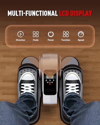 HARISON Under Desk Elliptical Machine for Seniors, Mini Elliptical with 12-Level Magnetic Resistance Adjustable, Bidirectional Motion, Pre-Assembled Low-Impact Leg Exerciser with Floor Mat - Image 6