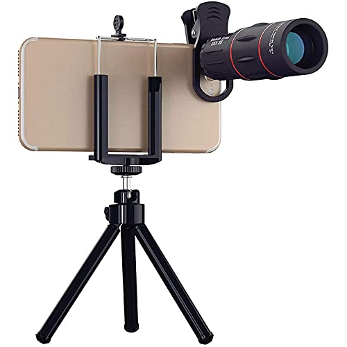 Cell Phone Camera Lens Kit 18X Zoom Telephoto Lens Monocular Mobile Phone Camera Lens with Tripod for Smartphones for Camping Hu