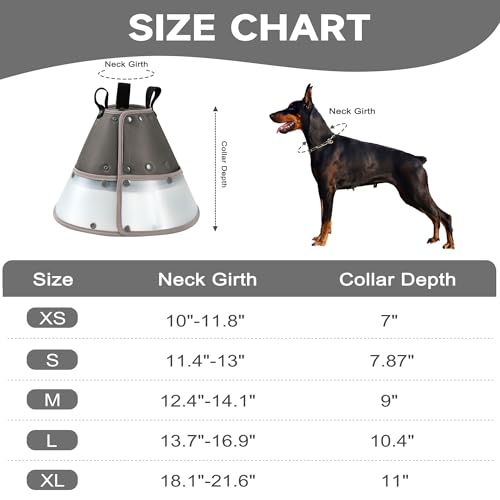 Image of Soft Dog Cone Collar After Surgery,Clear Padded Collar,E-Collars for Dogs to Prevent Licking Wound, Adjustable Dog Recovery Elizabethan Collar S