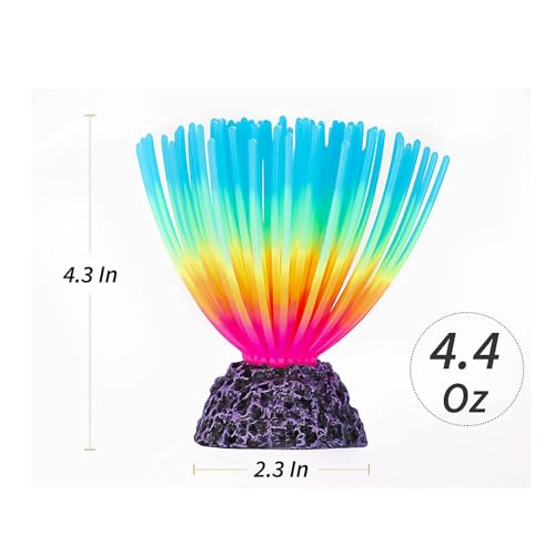 Image of Silicone Sea Urchin Glow Fish Tank Decorations, Aquarium Imitative Sea Urchin Ball Artificial Ornament with Glowing Effect for Aquarium Fish Tank Landscape Decoration (Blue)