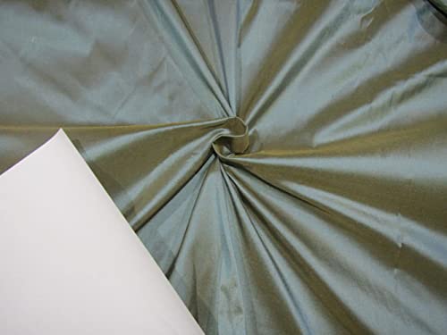 Soie dupion bicolore bleu foncé moutarde 137 cm pour vêtement structuré