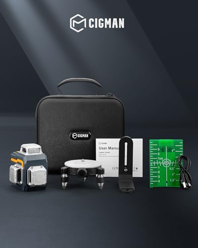 Miniatura 9 de Cigman Nivel Láser Verde, Control Remoto Inalámbrico Bluetooth Por App, Autonivelante Con Herramienta De Línea Cruzada 3x360 Línea Horizontal Vertical, Con Soporte Giratori