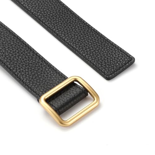 Genuine Leather Belt for Women Adjustable Black Belt with Buckle for Jeans Pants3