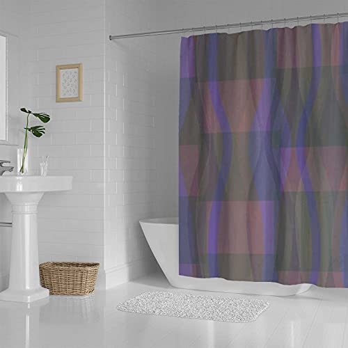 Rideau de douche violet en polyester abstrait 182x183 cm