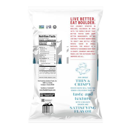 Image of Boulder Canyon Thin & Crispy Classic Sea Salt Potato Chips, 6 OZ (Pack of 12)