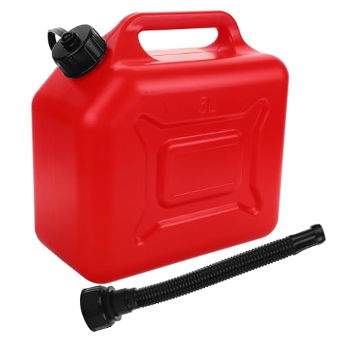 Bidon portable en polyéthylène rouge 5l léger avec embout verseur pour essence