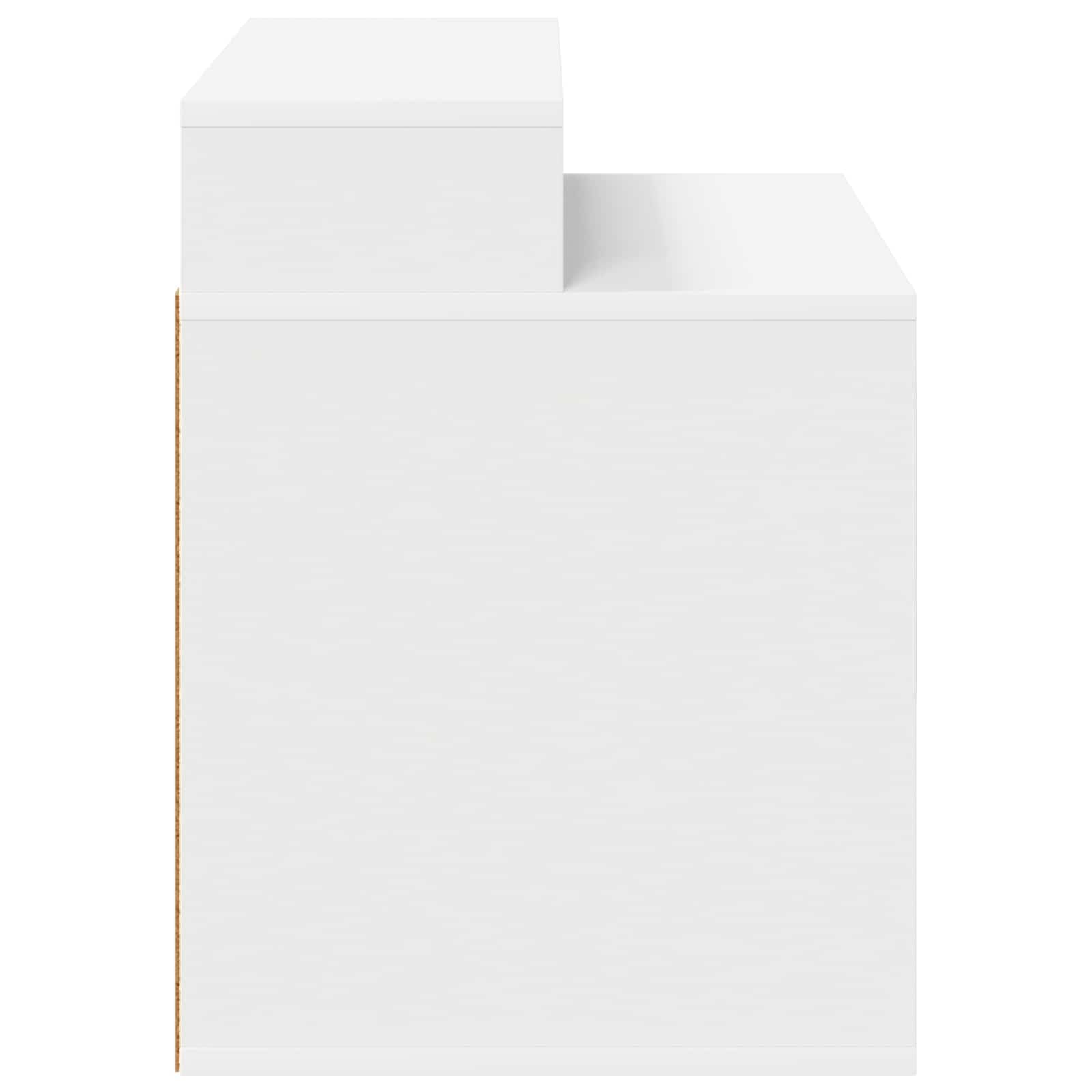 Moderna casa para gatos de madera, color blanco, 42,5 x 40 x 53,5 cm, con accesorios de montaje, elegante escondite de refugio y acogedor lugar de descanso para mascotas