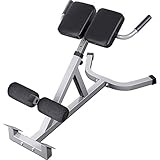 Merax Adjustable Roman Chair AB Back Hyperextension Bench with Handle for Home Fitness (Black)