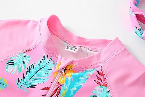 Image of Girls Swimsuit 3-10 Years UPF 50+ UV One Piece Swimwear with Hair Band