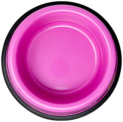 Comedouro e Bebedouro Pesado Filhote Grande, 450ml Rosa Tudo Pet para Cães