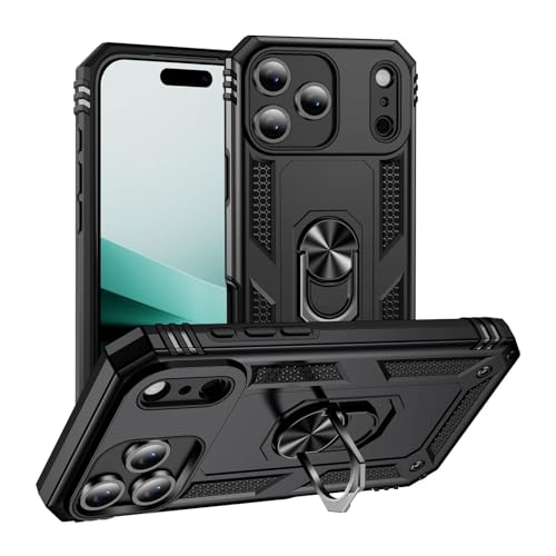 Coque iPhone 17 Pro noir antichoc protège des chutes avec support silicone