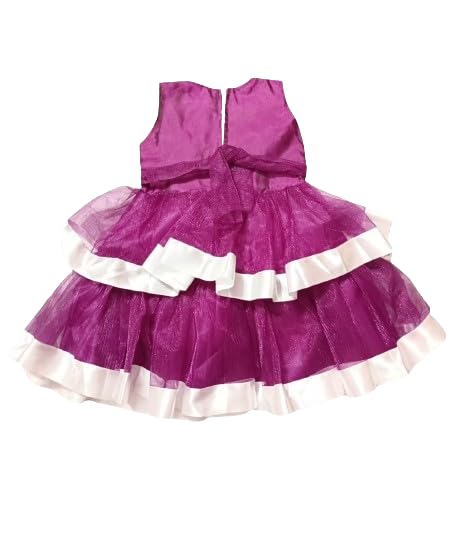 Image of NAAZFashion Baby Girl Self Design Dress for All Ocassion with Soft Fabric Material