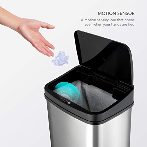 Ninestars TM50SKA003 Dzt-50-28 Automatic Touchless Motion Sensor Rectangular Trash Can thumb #1