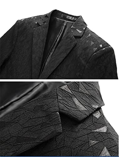 Herren Jacquard Anzug Klassisch Business Hochzeit Bankett Party Kleid Blazer und Hose – Bild 6