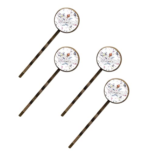 Barrettes à cheveux pour femme aux détails gravés d'oiseaux et branches