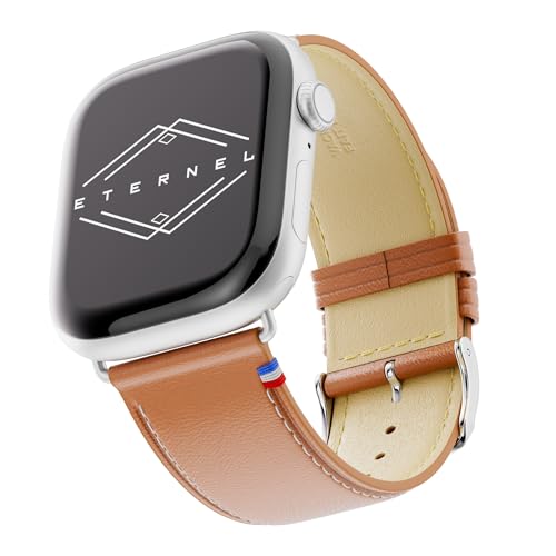 Bracelet Apple Watch fait main en France Eternel en cuir tannage végétal gold