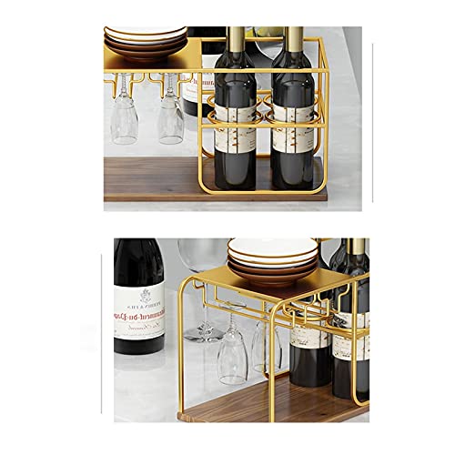 Soporte rústico para 4 botellas de vino de madera y metal miniatura 3