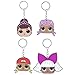 L.O.L SURPRISE 4 Bendable Rubber Keychains, Pink