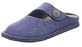 Recycled Softfilz Rohde Damen Pantoffeln Hausschuhe Lederfußbett Lucca-D 6825, Größe:40 EU, Farbe:Blau